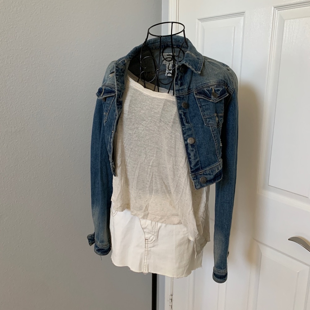 MNG MANGO cropped Denim Jacket - Picture 5 of 8